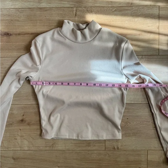 Beige Mockneck Top - Picture 2 of 3